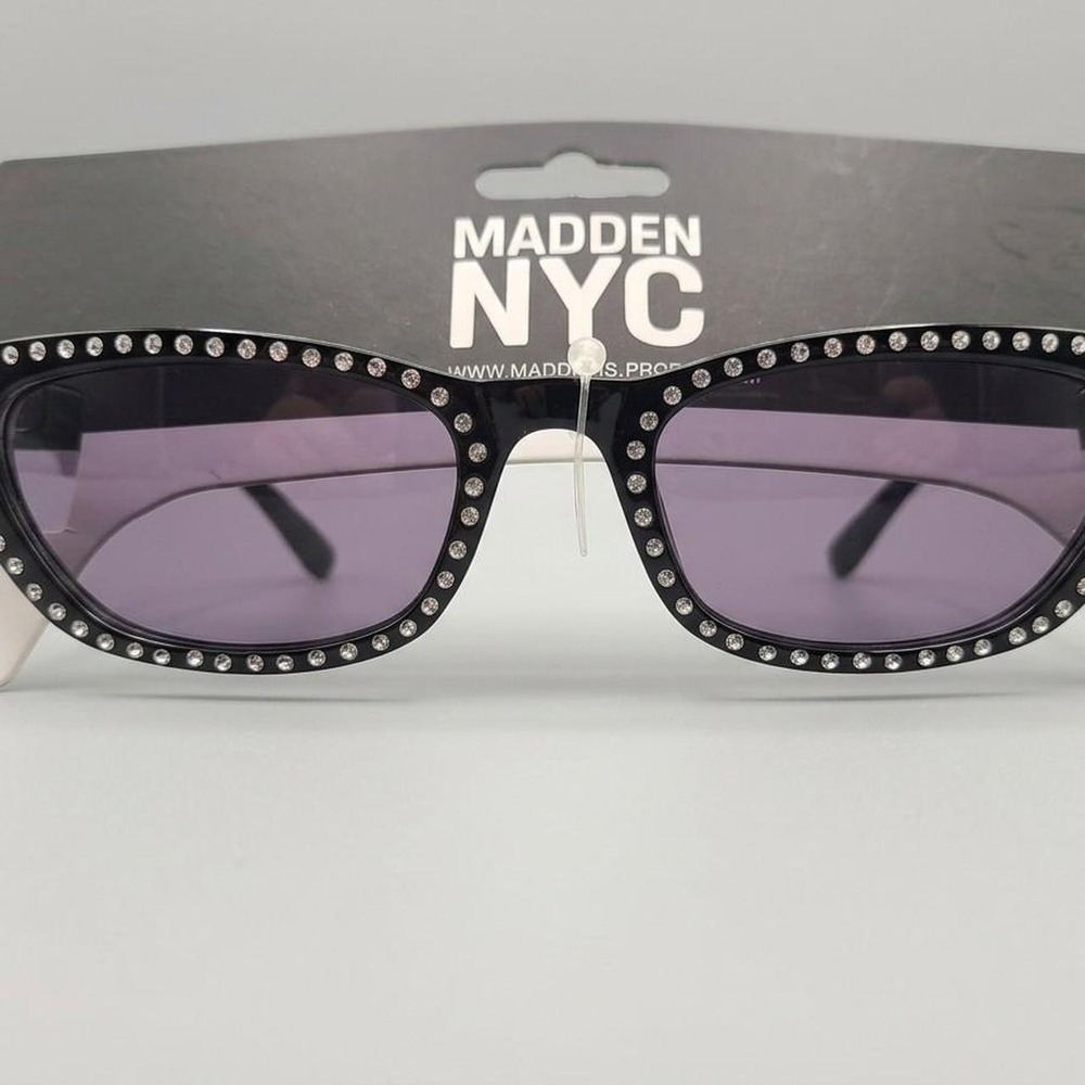 Madden NYC black cat eye sunglasses with rhinestones